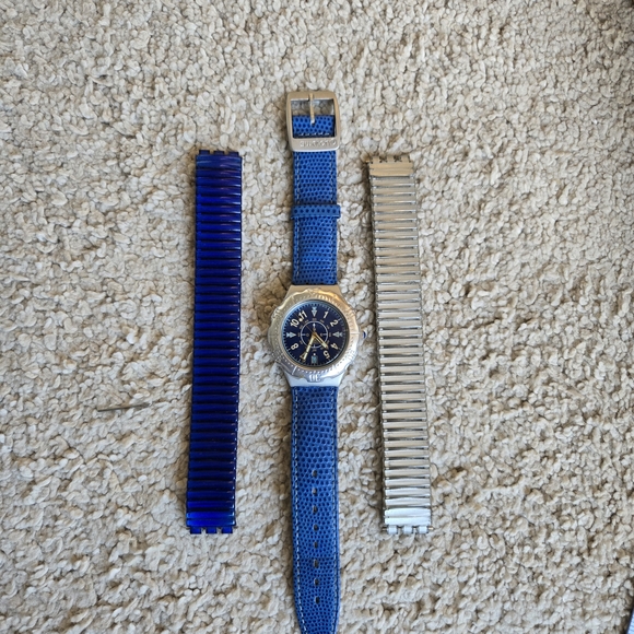 Swatch Irony Scuba YDS4000 Superblu 1996 +2 bands - Picture 3 of 5